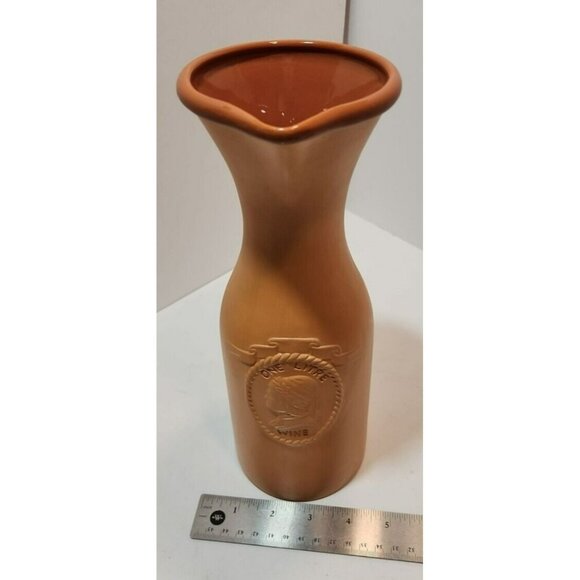 Vtg Cuisine Concepts Terra Cotta Wine Carafe One Liter in Box 11" Tall - Picture 10 of 10